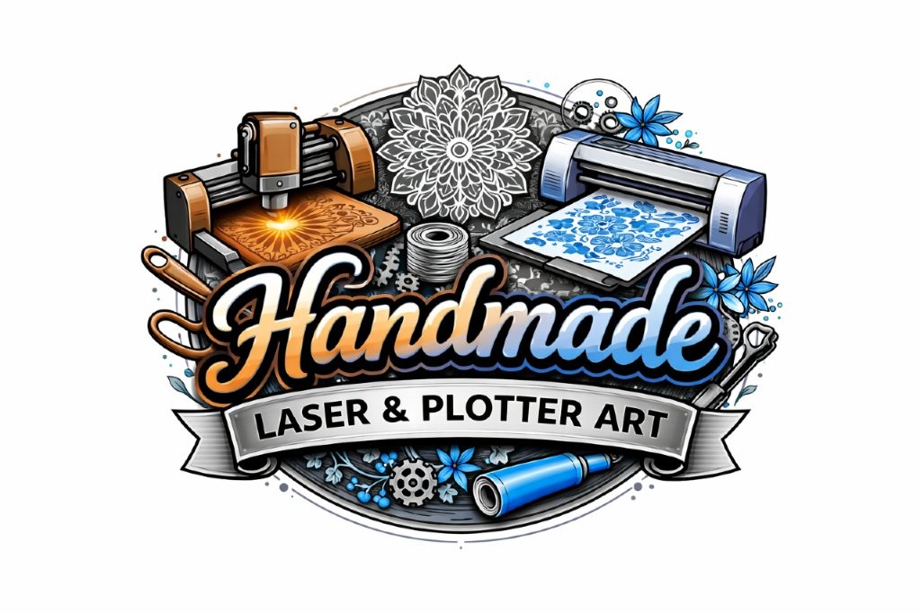 Handmade – Laser & Plotter Art. Das Original-Logo mit Lasergravierer und Plotter.